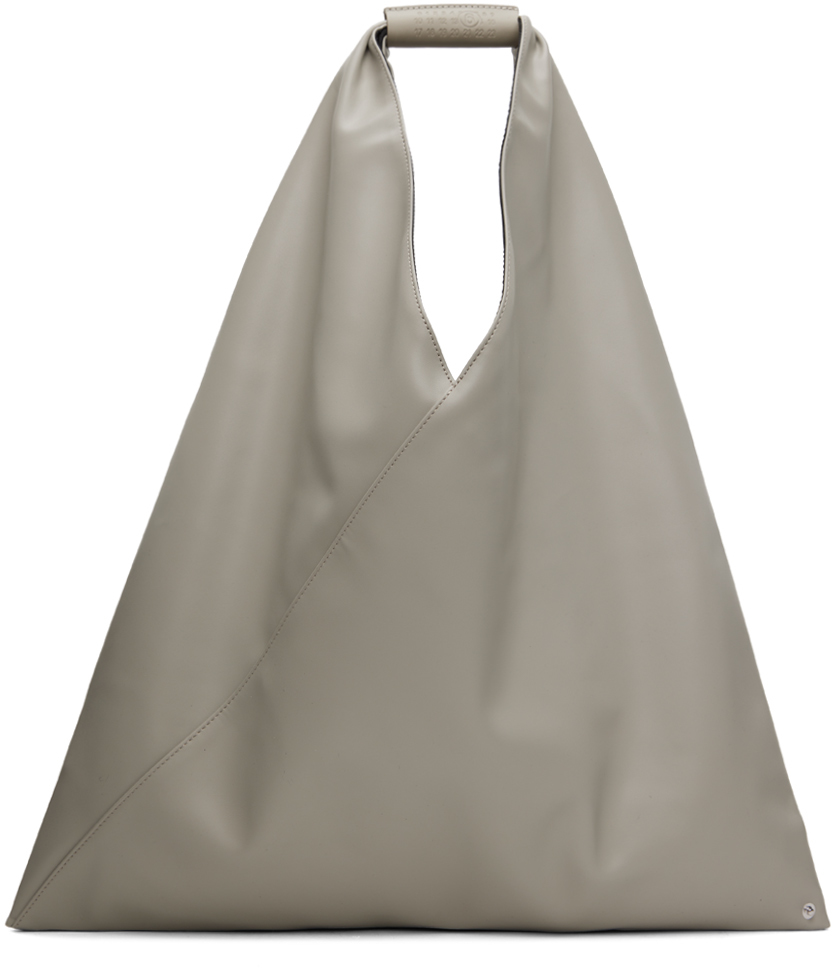 Japanese Leather Tote Bag in Grey - MM 6 Maison Margiela