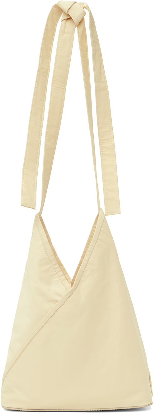 Off White Triangle Crossbody Bag by MM6 Maison Margiela on Sale