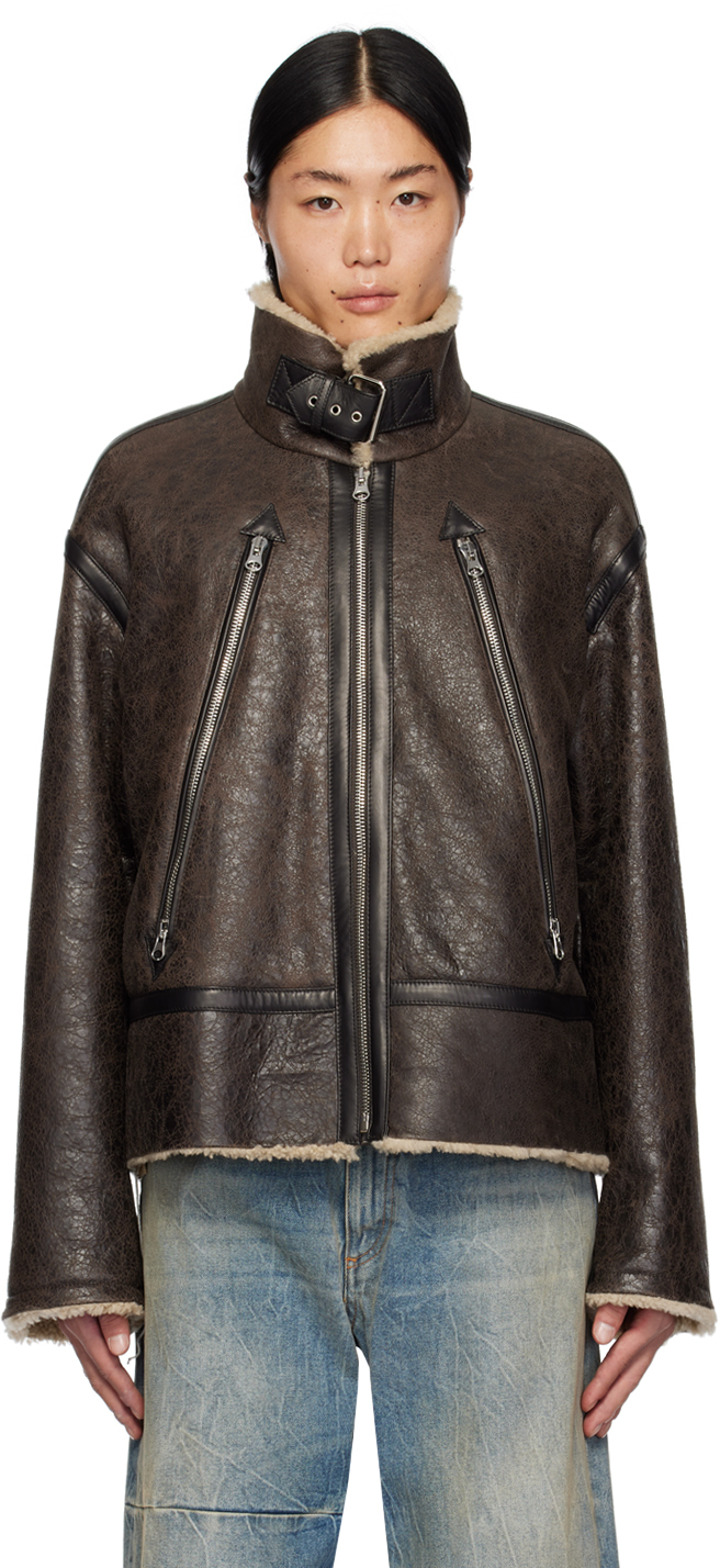 Louis Vuitton Leather Outer Shell Brown Coats, Jackets & Vests for