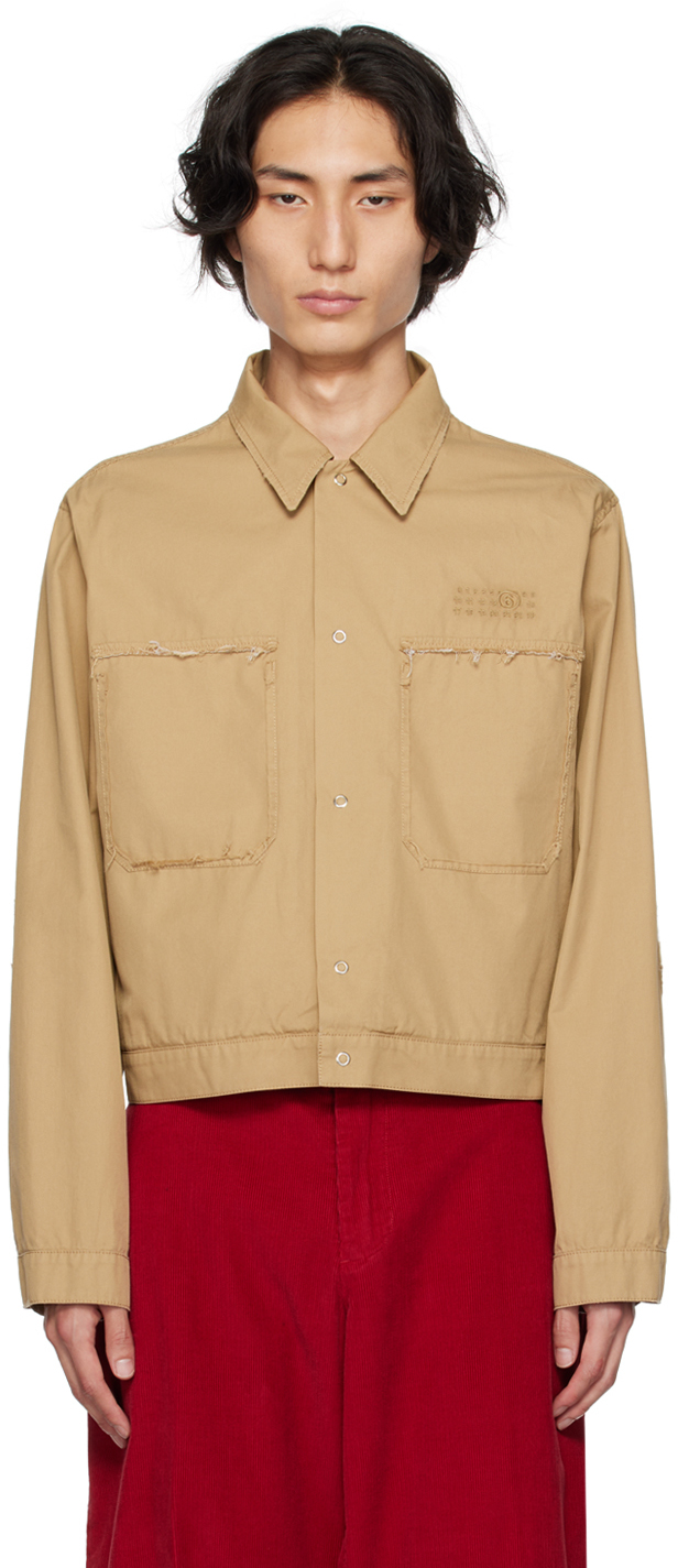 MM6 Maison Margiela Contrasting Cropped Denim Jacket - Farfetch