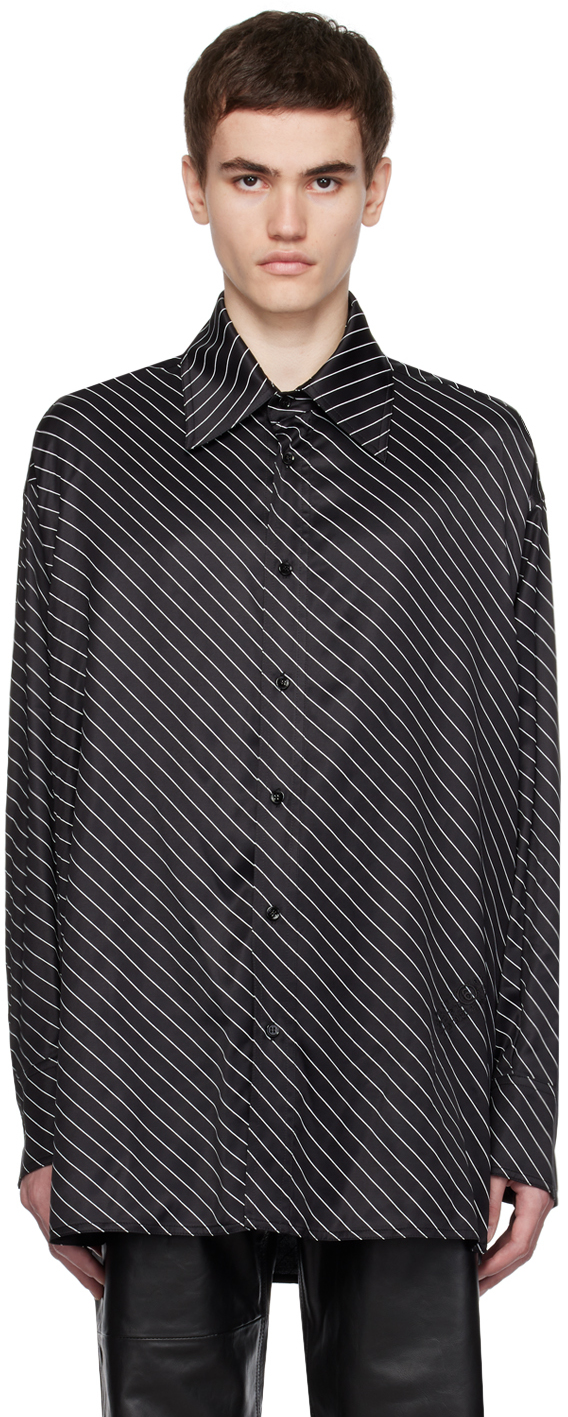 Black Striped Shirt by MM6 Maison Margiela on Sale