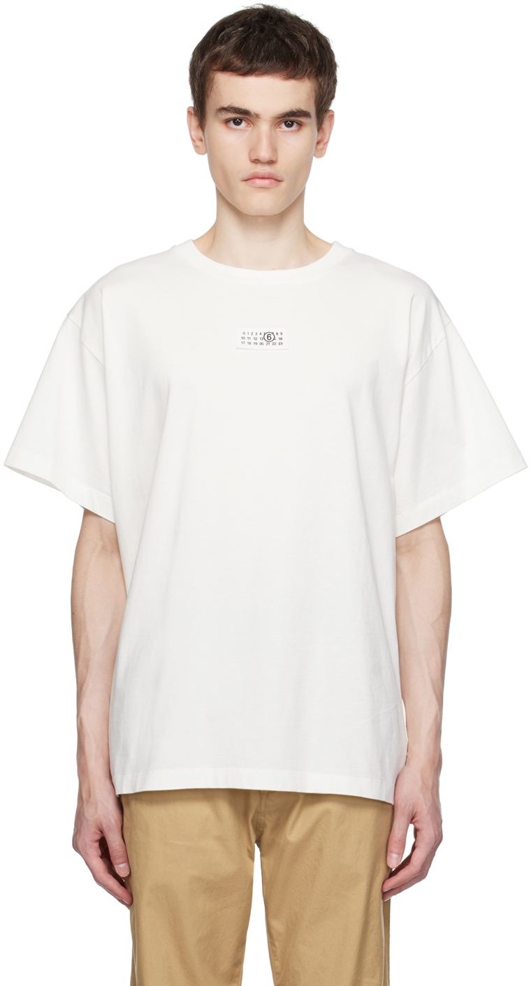 Mm6 Maison Margiela Logo-patch Cotton-jersey T-shirt In White