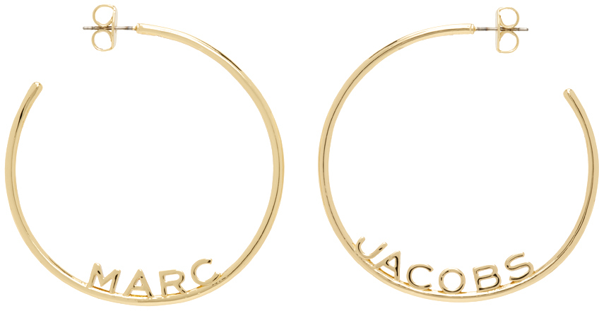 Marc Jacobs Gold 'The Monogram Hoops DTM' Earrings