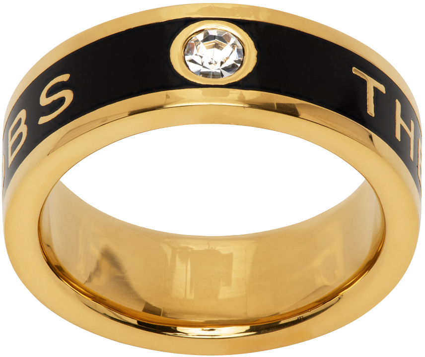 Marc Jacobs: Gold & Black 'The Medallion' Ring | SSENSE Canada