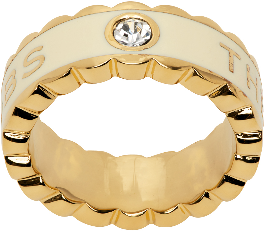 Marc Jacobs Gold & Off-White 'The Scallop Medallion' Ring