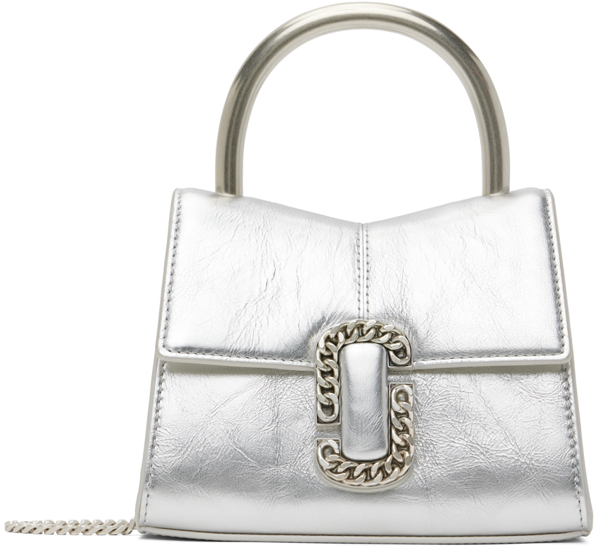 Marc Jacobs Silver 'the St. Marc Mini' Top Handle Bag In 040 Silver