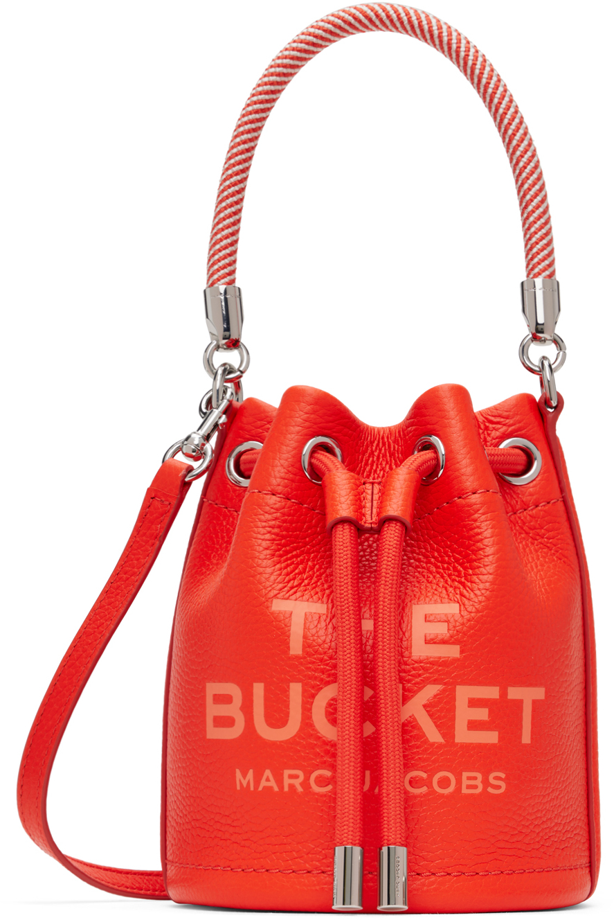 RED MARC JACOBS MARC JACOBS 'THE LEATHER MINI BUCKET BAG