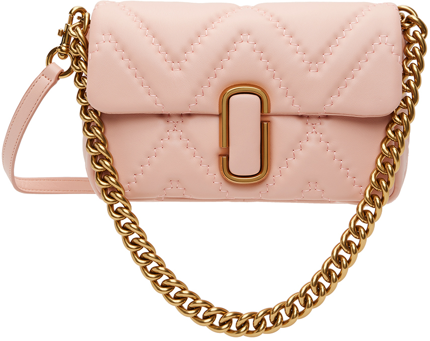 Shop Marc Jacobs Pink 'the Quilted Leather J Marc' Shoulder Bag In 624 Rose