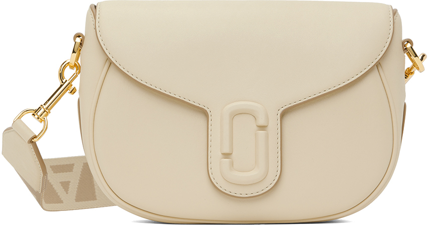 The J Marc Small Leather Saddle Bag in White - Marc Jacobs