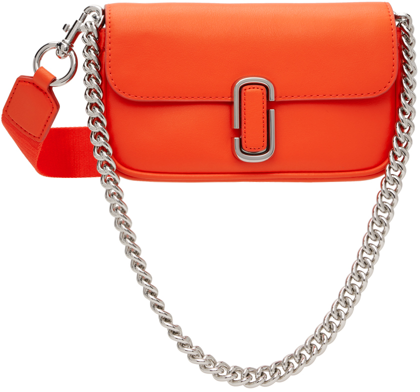 The J Marc Shoulder Bag of Marc Jacobs - Orange leather bag with flap and  shoulder strap for women