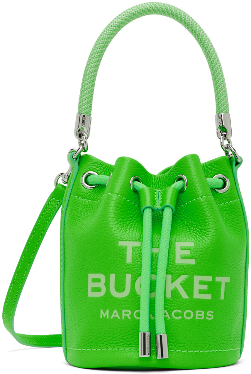 Marc Jacobs The Leather Bucket Mini Bag In Green
