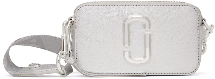 MARC JACOBS SILVER 'THE SNAPSHOT DTM' BAG