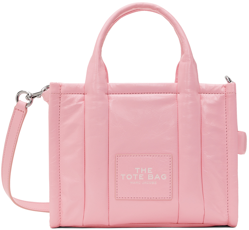 Marc Jacobs The Shiny Crinkle mini pink tote bag