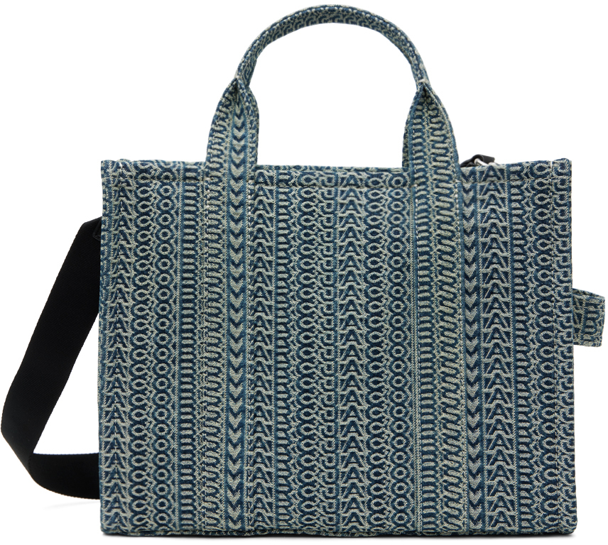 The Medium Monogram Denim Tote Bag in Blue - Marc Jacobs