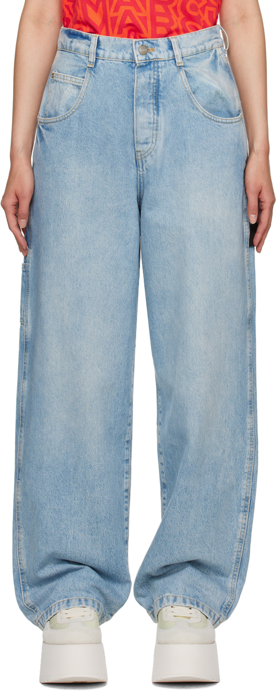 Marc Jacobs: Blue 'The Oversized Carpenter Jean' Jeans | SSENSE Canada