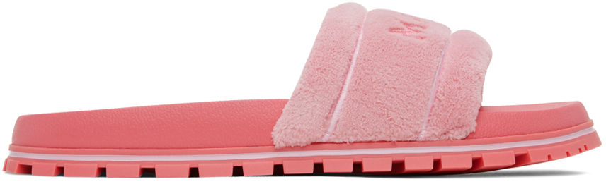 Shop Marc Jacobs Pink 'the Terry Slide' Sandals In 671 Quartz Pink