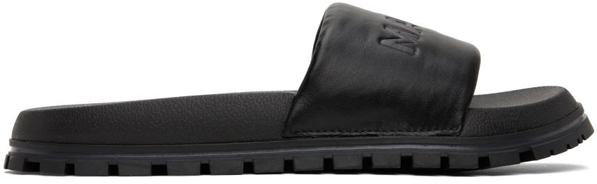 Black 'The Leather Slide' Sandals