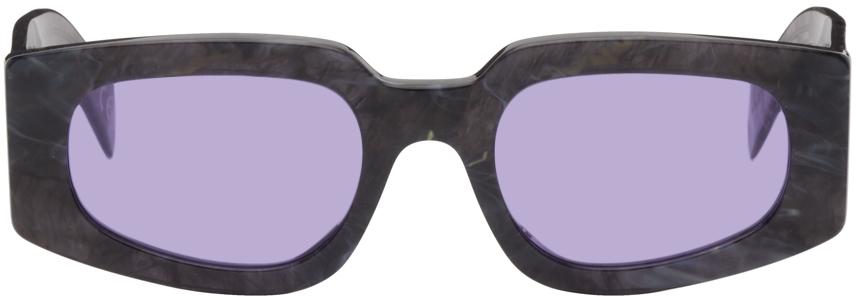 Retrosuperfuture Black Tetra Sunglasses In Black Marble