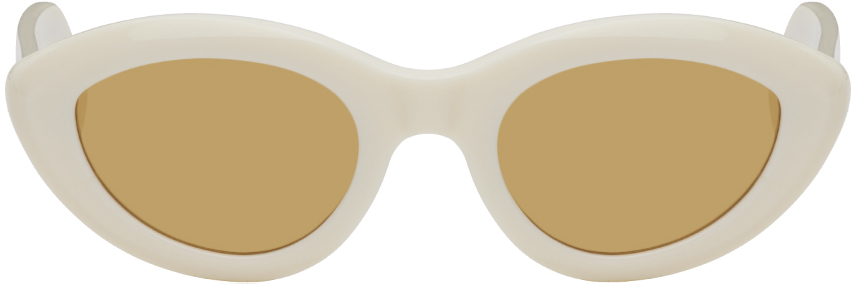 Shop Retrosuperfuture White Cocca Sunglasses In Panna