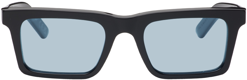 Retrosuperfuture Ssense Exclusive Black 1968 Sunglasses In Black/blue