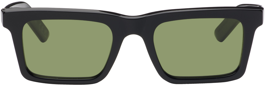 Retrosuperfuture Ssense Exclusive Black 1968 Sunglasses In Black/green