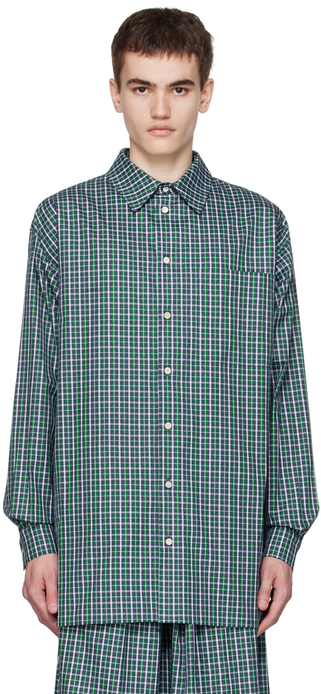 Chloè Nardin Green Check Shirt In Oxford Green