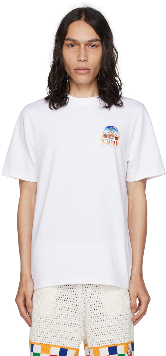 White 'Vue De L'Arche' T-Shirt by Casablanca on Sale