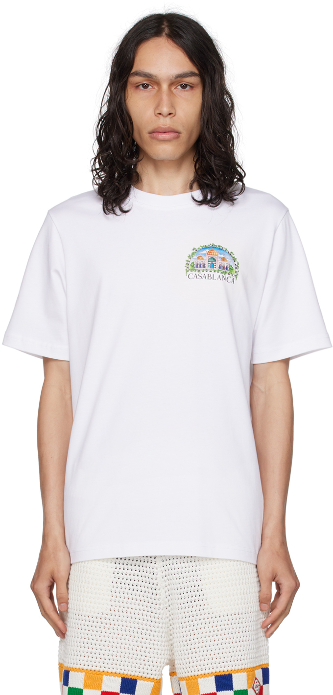 Casablanca White 'Vue De Damas' T-Shirt