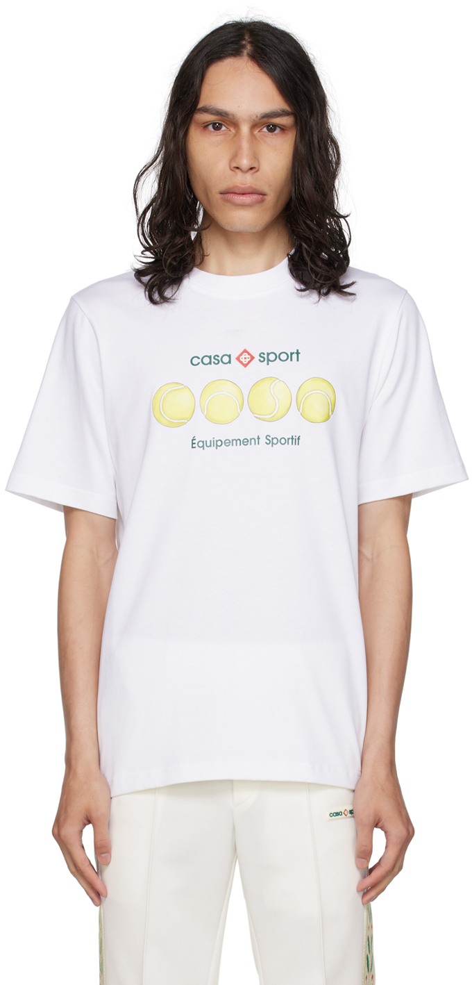 White Tennis Balls T-Shirt by Casablanca on Sale