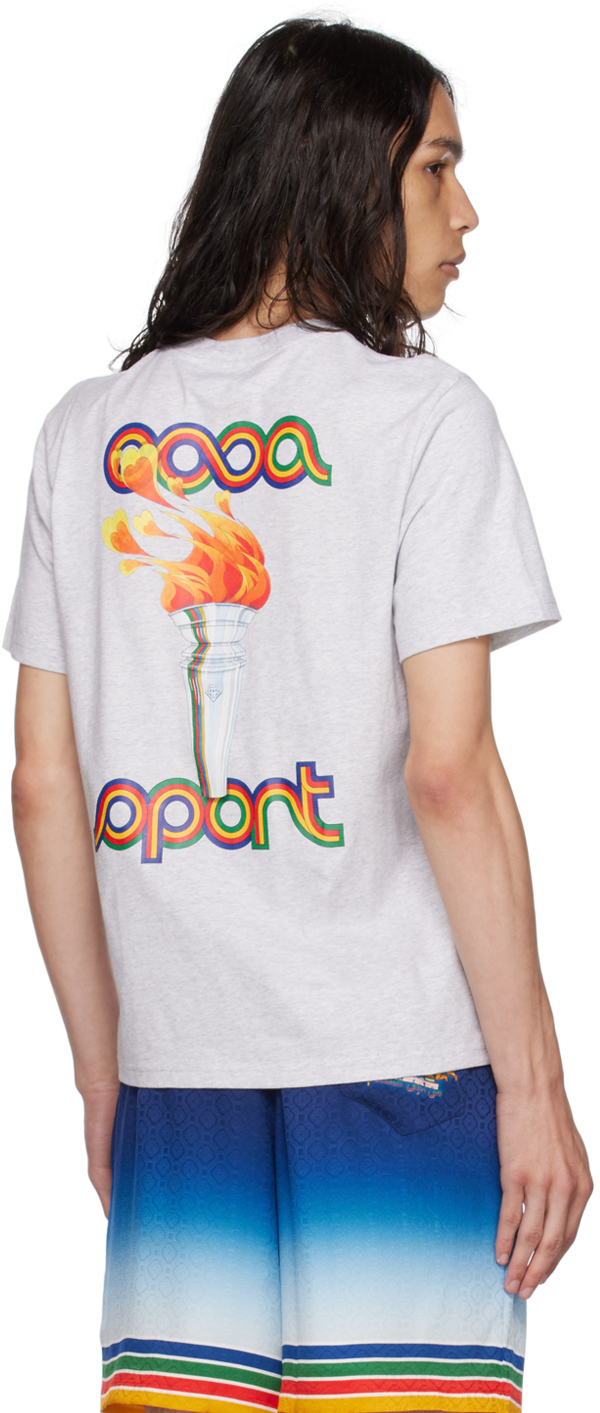 Casablanca La Flamme Du Sport Round-collar T-shirt In La Flamme Du Sport