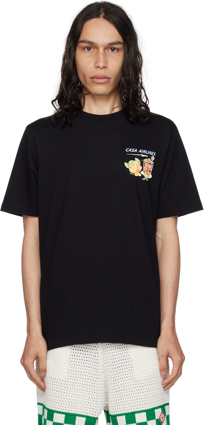 SSENSE Exclusive Black Panoramique T-Shirt by Casablanca on Sale