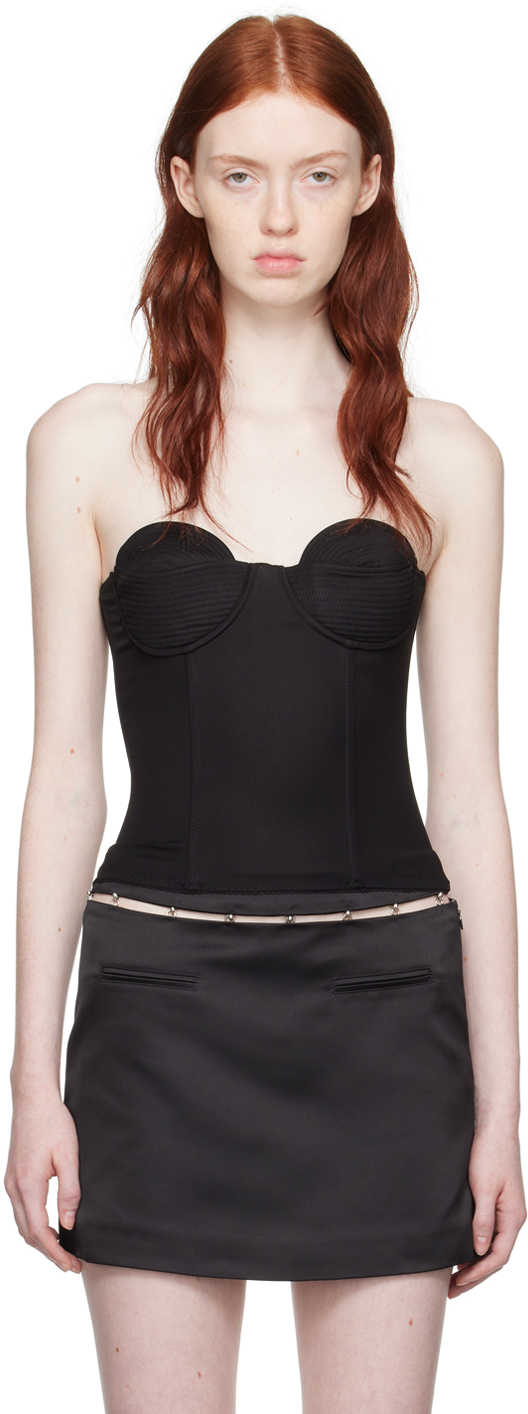 Anna October Strapless Cup-detailed Corset Top In Black