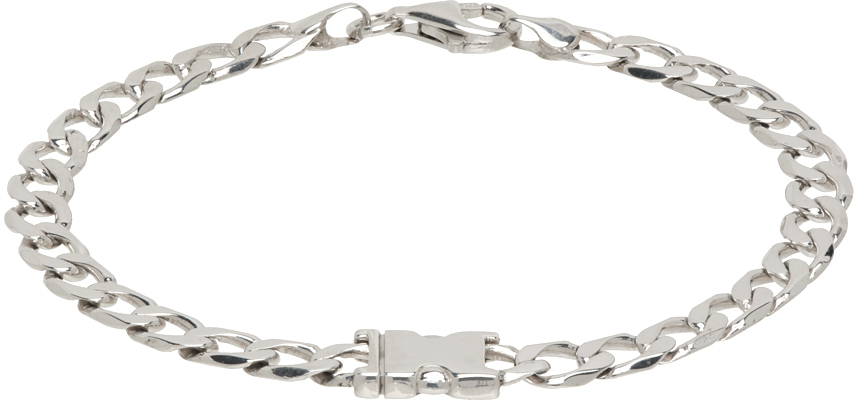 Alan Crocetti Silver Unity Curb Chain Bracelet In Rhodium Vermeil