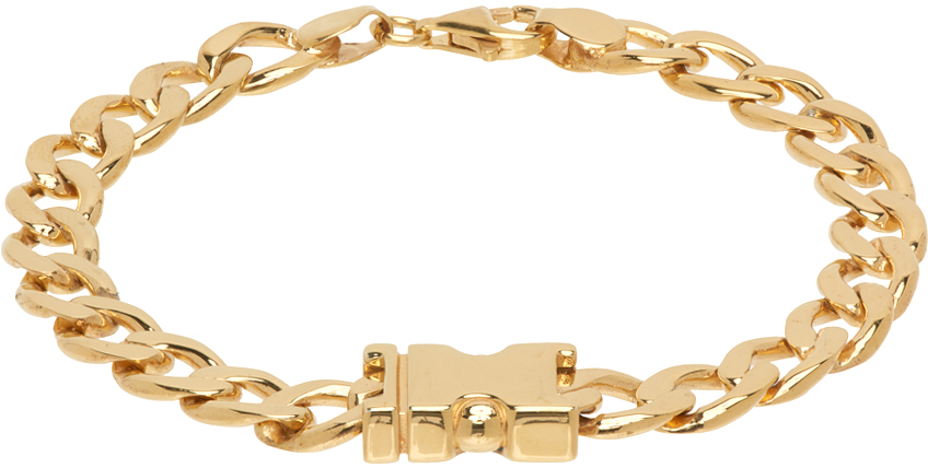Alan Crocetti Gold Maxi Unity Curb Chain Bracelet In Gold Vermeil