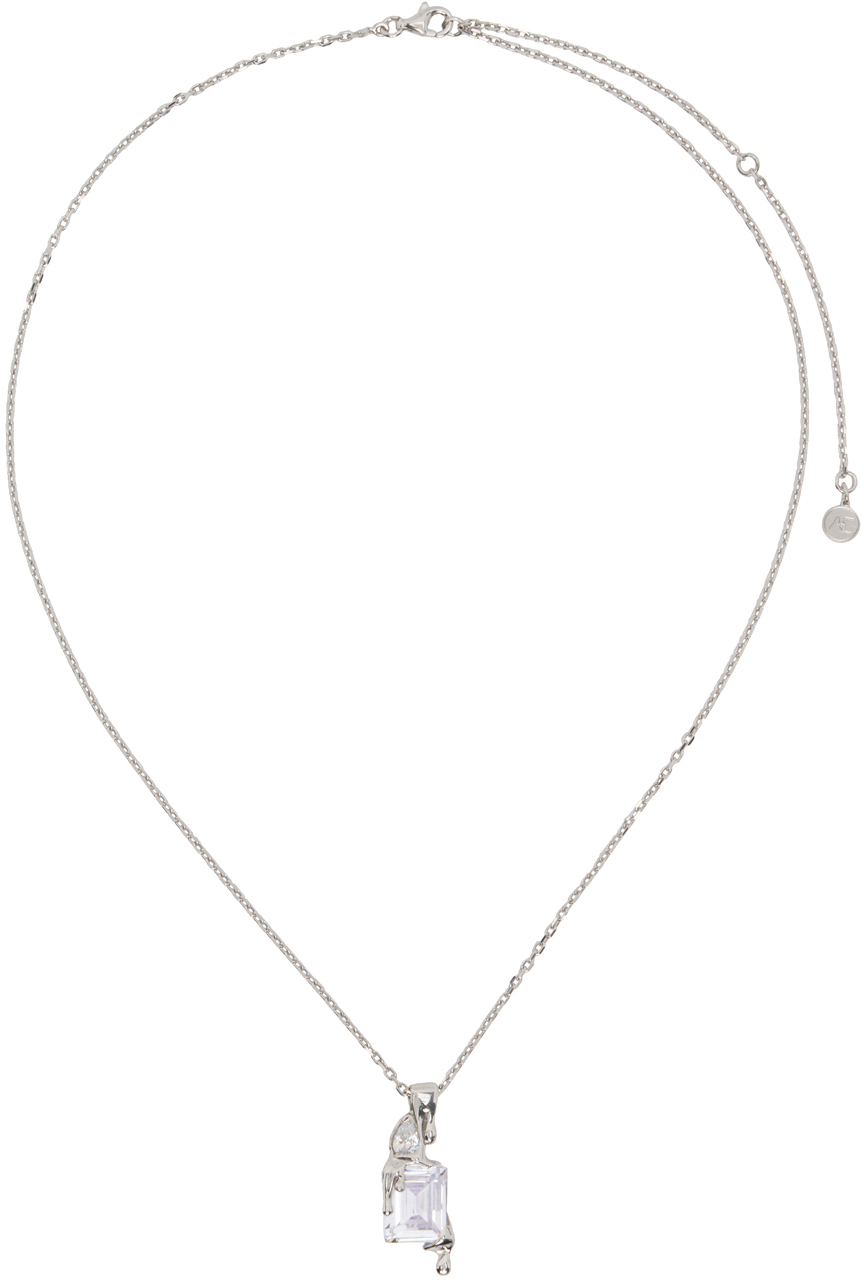 SSENSE Exclusive Silver Clear Melt Necklace