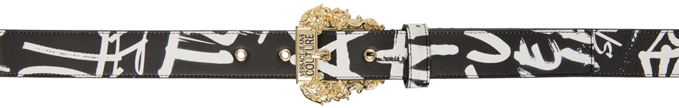 Versace Jeans Couture Black Couture 1 Belt In El01 Black + White
