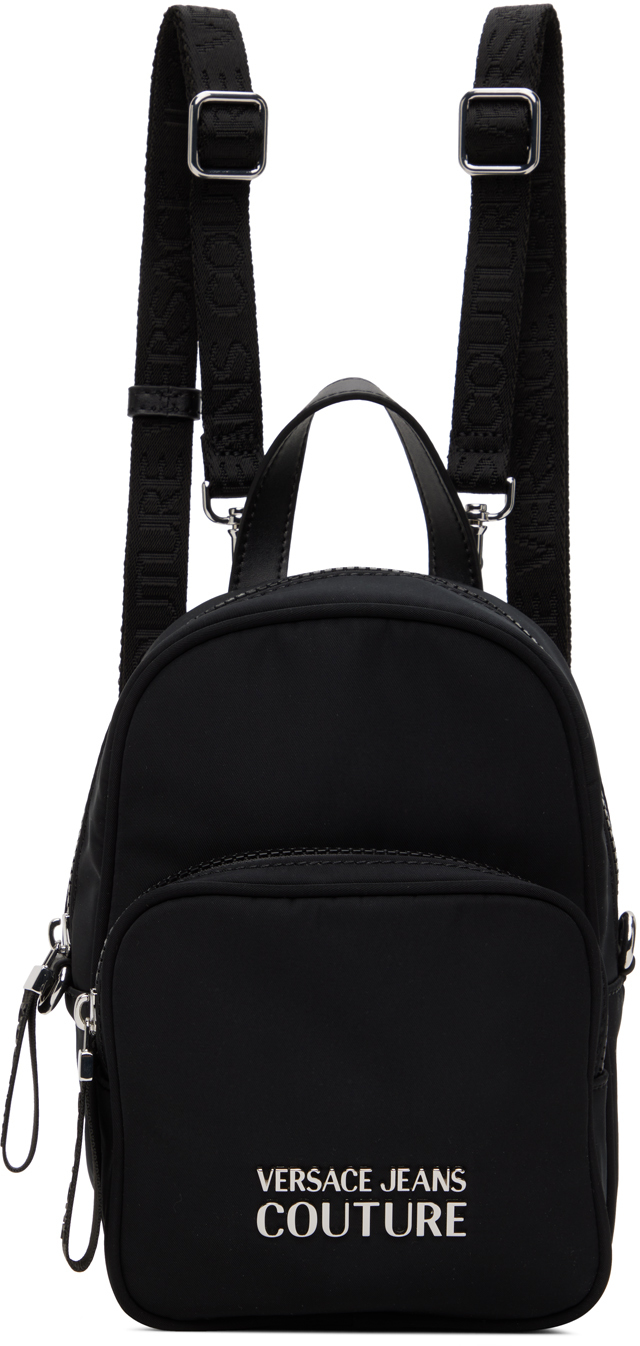 Versace Jeans Couture Black Sporty Backpack In E899 Black