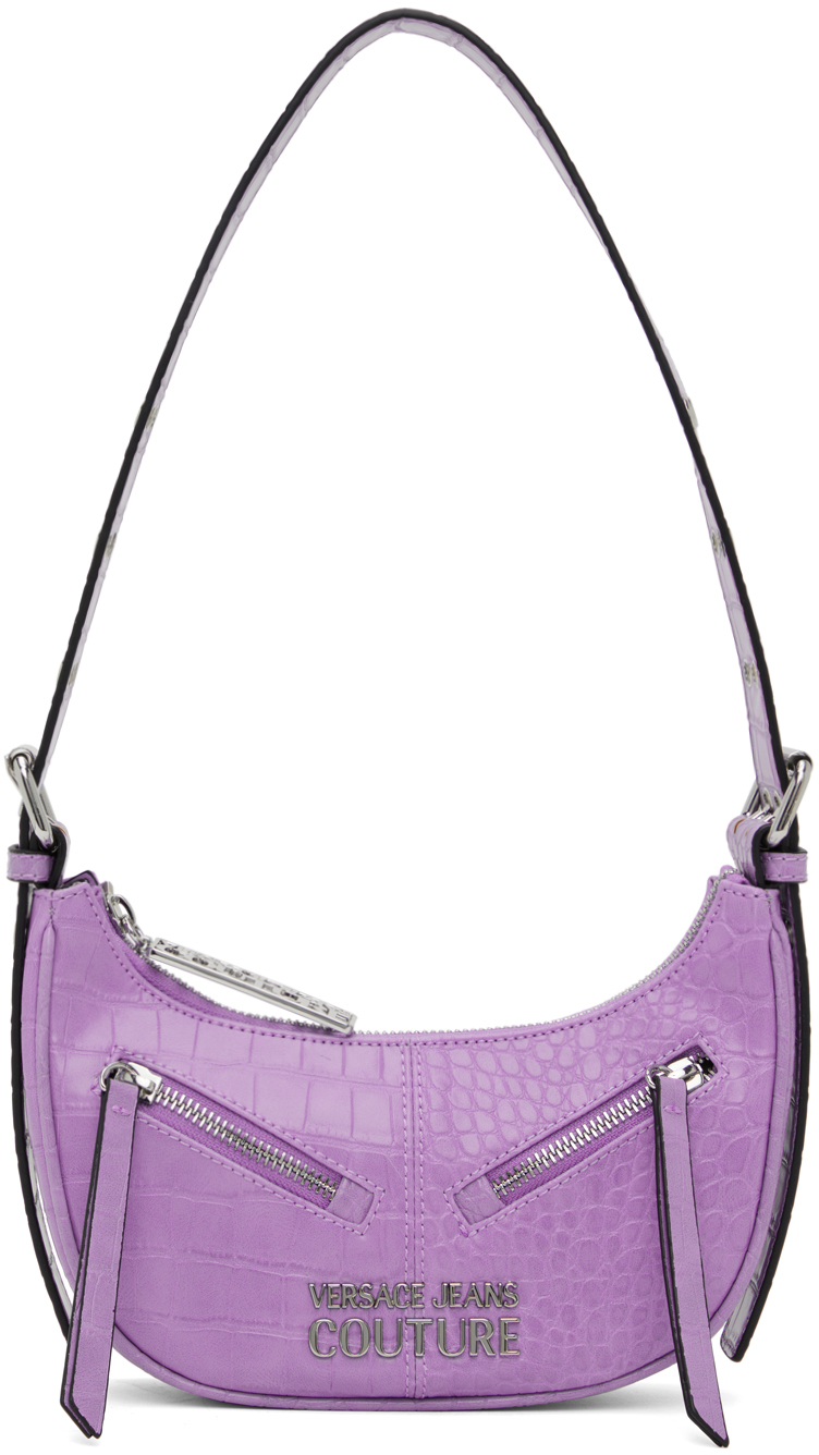 Versace Jeans Couture Purple Zip Shoulder Bag In E320 Lilac