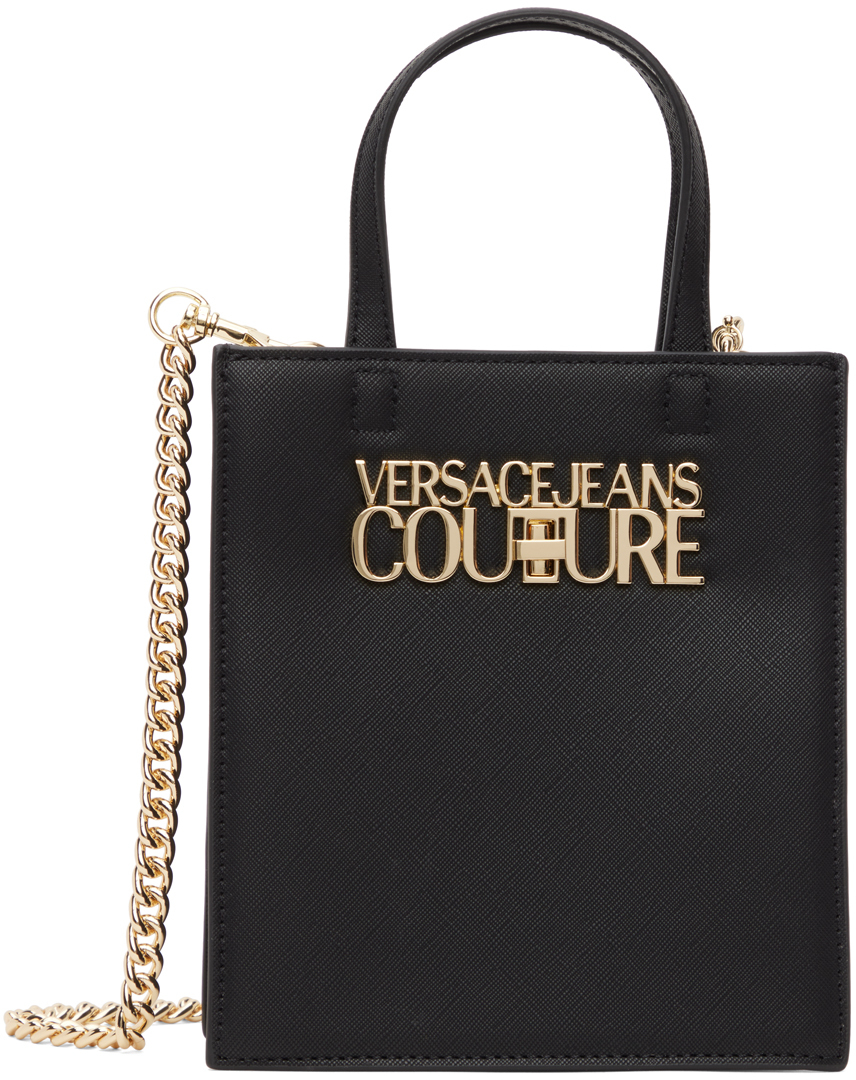 Versace Jeans Couture Black Logo Tote In E899 Black