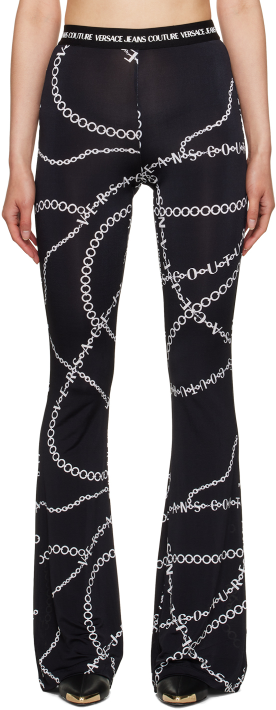 Versace Jeans Couture Black Necklace Leggings In E899 Black
