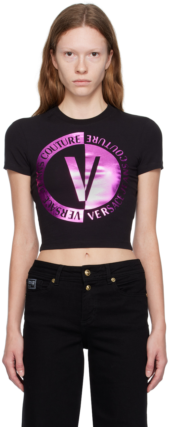 Versace Jeans Couture Black Printed T-shirt In E899 Black