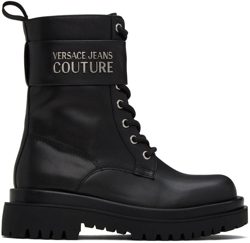 Shop Versace Jeans Couture Black Drew Boots In E899 Black