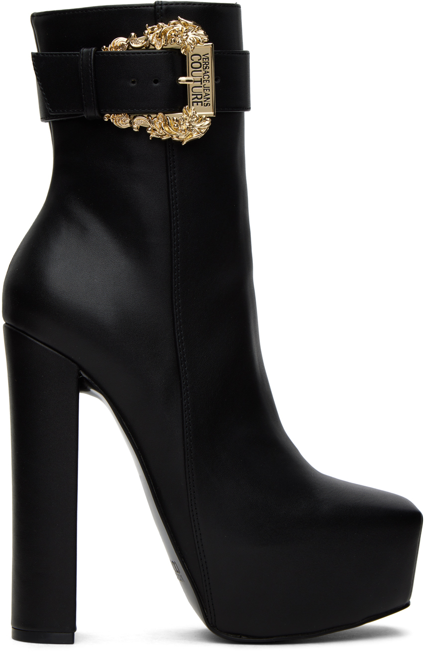 Versace Jeans Couture Black Hurley Boots In E899 Black