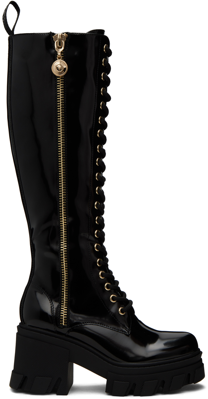 Versace Jeans Couture: Black Sophie Boots | SSENSE