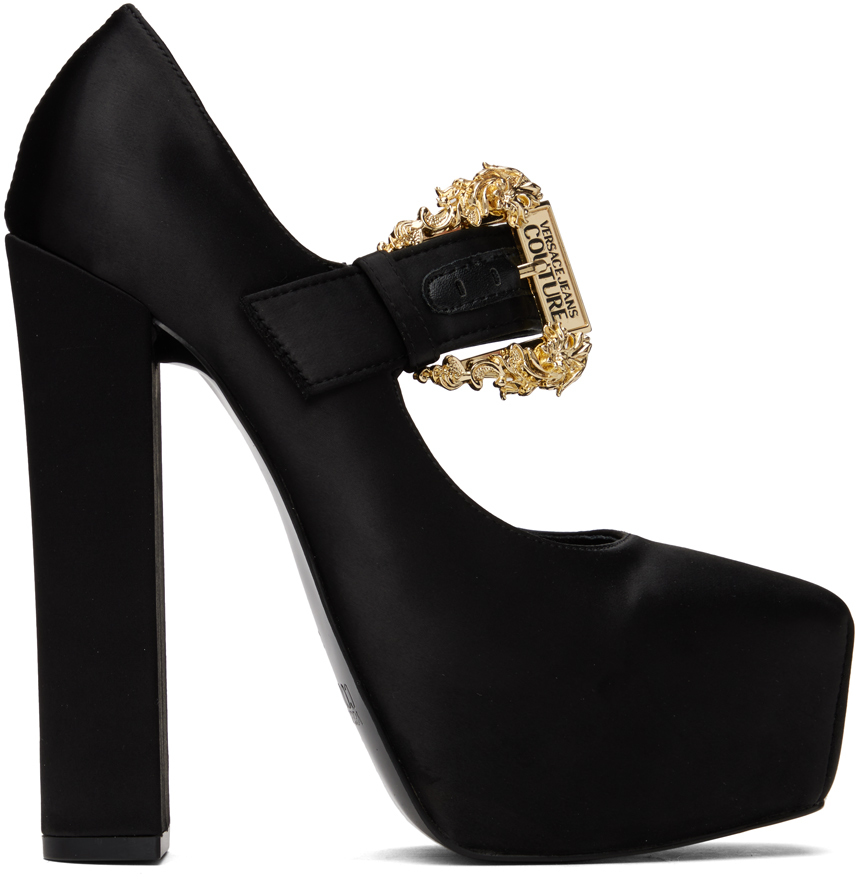 Atelier Versace Black Satin High Heels, Never Worn Size 7 For Sale at  1stDibs