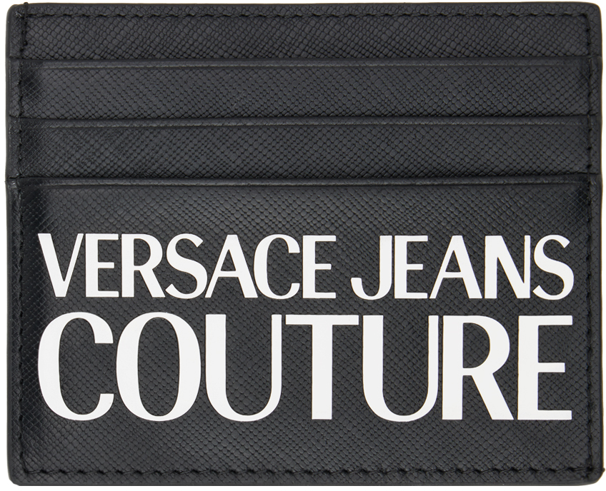 Versace Jeans Couture Black Range Tactile Card Holder In E899 Black