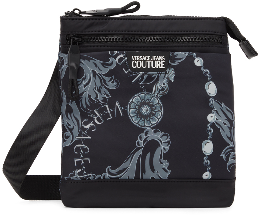 Versace Jeans Couture Black Printed Bag In E899 Black