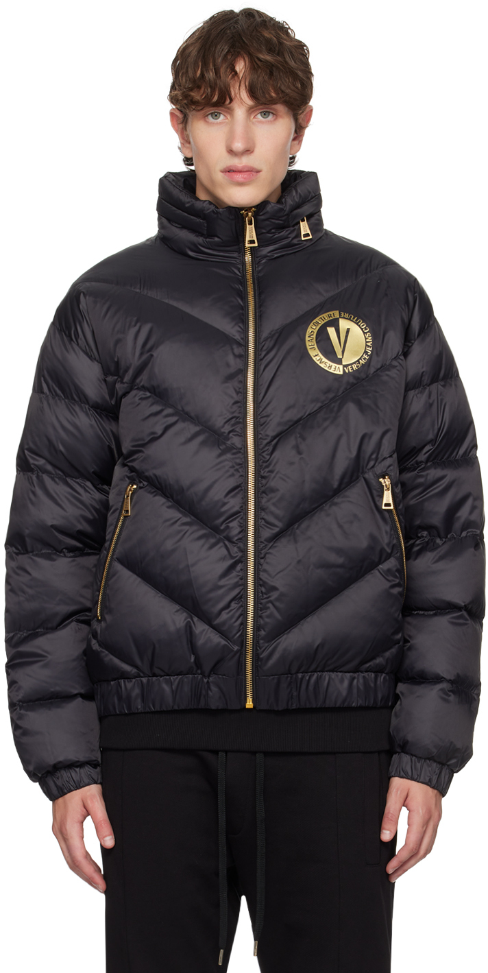Versace Jeans Couture Black Quilted Jacket In E899 Black