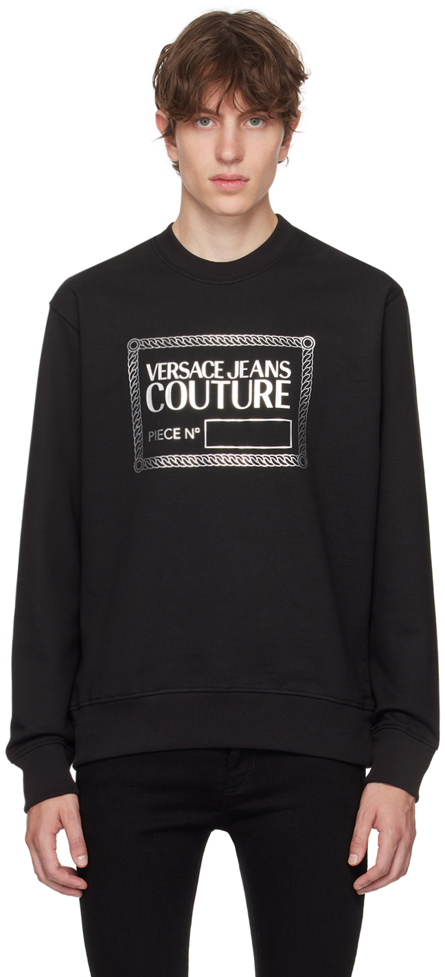 Black Piece Number Sweatshirt by Versace Jeans Couture on Sale