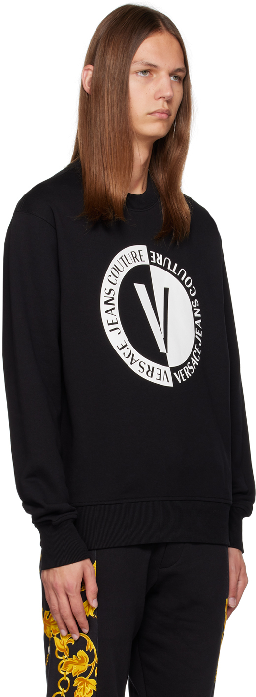 VERSACE JEANS COUTURE BLACK V-EMBLEM SWEATSHIRT